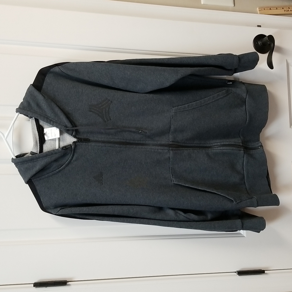 Adidas full zip gray hoodie sz L